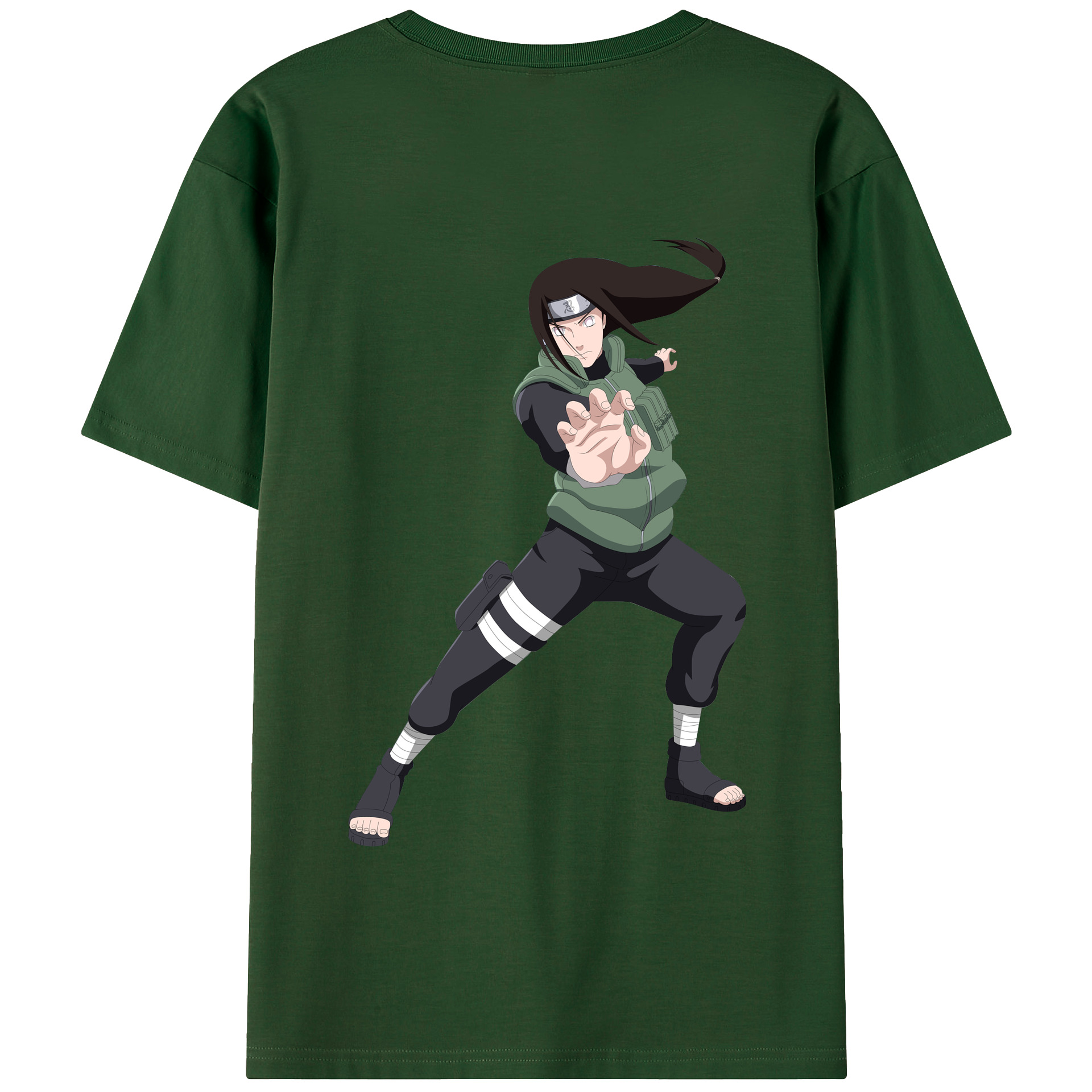 （画像用） NARUTO -ナルト- 日向ネジ Hyūga Neji 綿100％半袖Tシャツ（背面プリント）